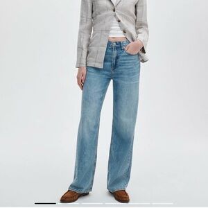 Rag & Bone Logan Featherweight Jeans 25 Light Wash Wide Leg